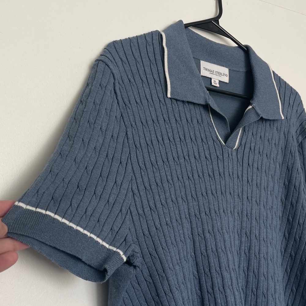Blue Polo with White Accents - Picture 4 of 7